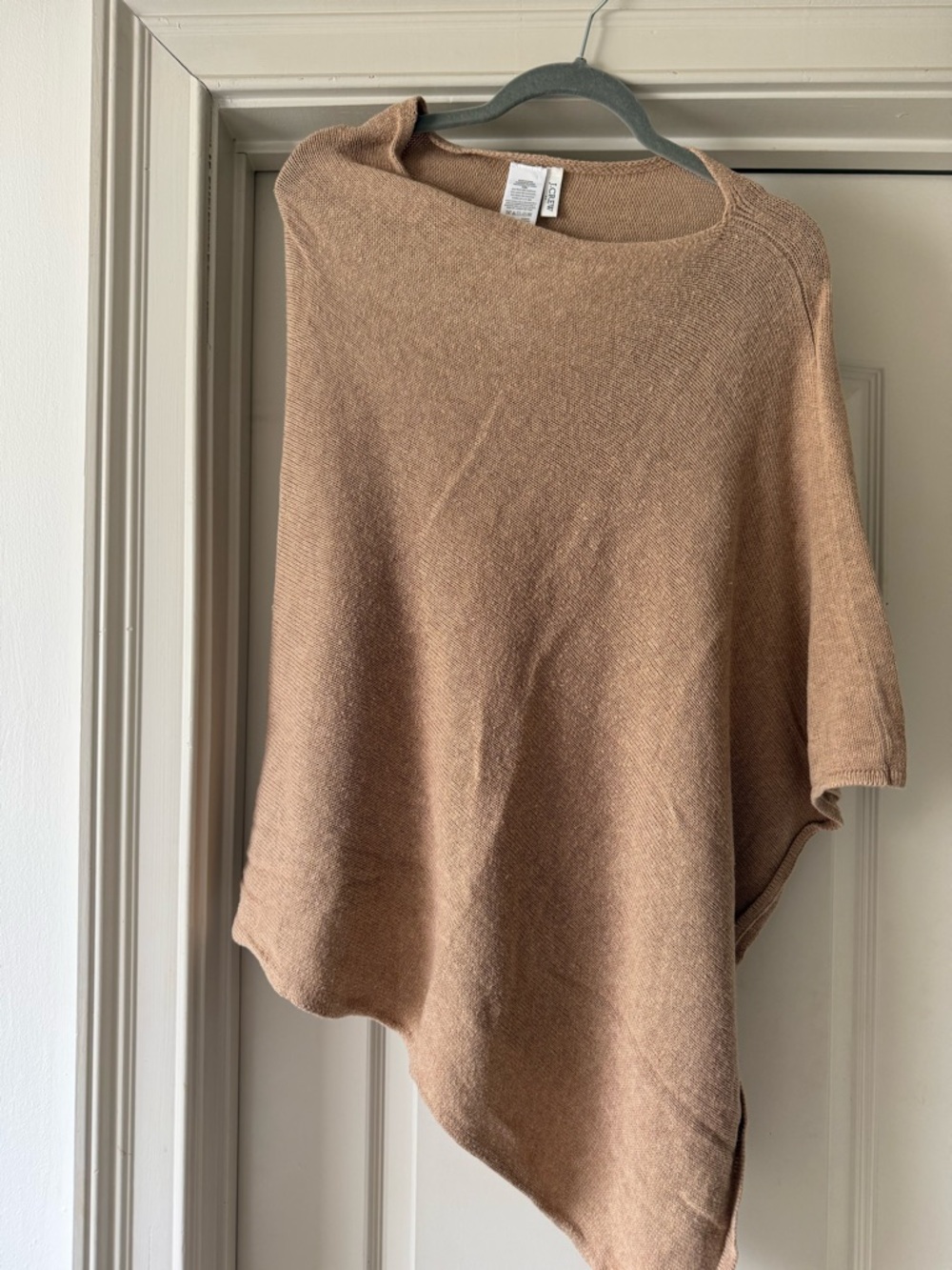 J. Crew Factory Camel/Tan Knit Poncho Sweater Wool and Cashmere